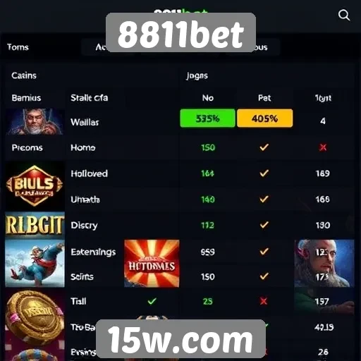 Avaliação das taxas de jogos na 8811bet